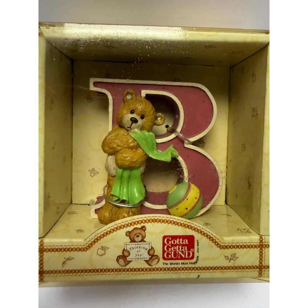 Copied - Vintage Gund Thinking Of You Letter B Teddy Bear Display Figurine 1998